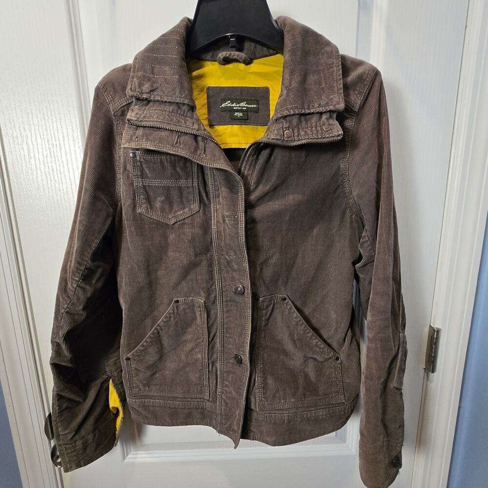 Eddie Bauer Corduory Jacket Small Y2K Corduroy Brown Women